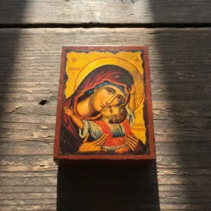 Theotokos of Tenderness Orthodox Icon | Wooden Mounted