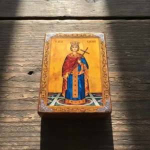 Saint Helen Orthodox Wooden Mounted Icon | Handmade on Wood