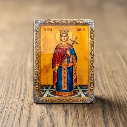 Saint Helen Orthodox Wooden Mounted Icon | Handmade on Wood