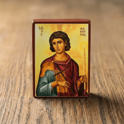 Front-Image-00-Saint-Fanourios-Orthodox-Wooden-Mounted-Icon-1024x1024 Saint Fanourios Mounted Icon