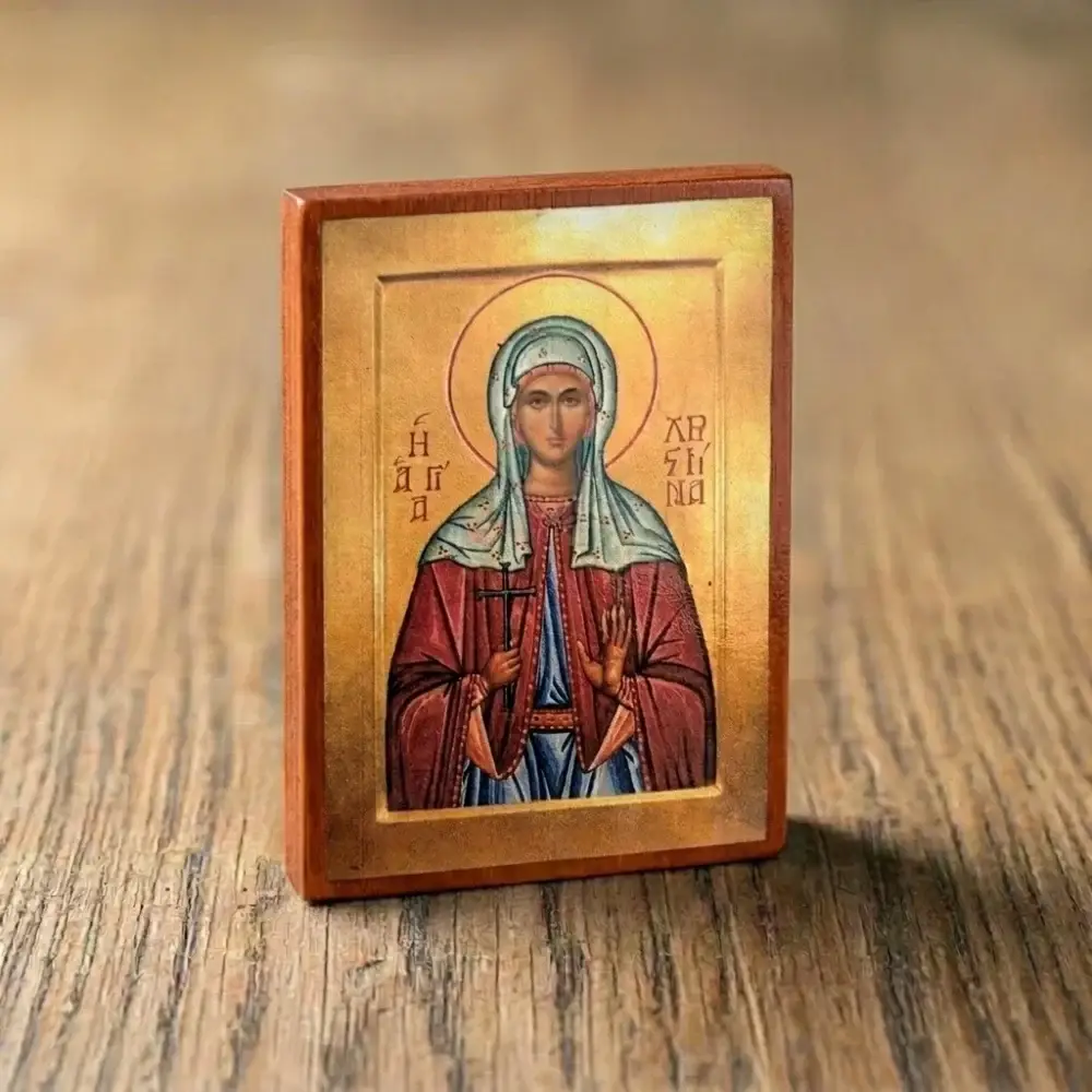 Saint Christina the Great Martyr of Tyre Orthodox wooden mounted icon handmade in Brooklyn NY