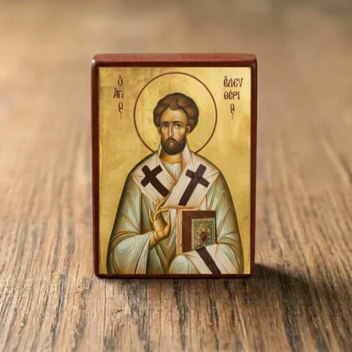 Saint Eleftherios Icon | Byzantine Wooden Mounted Icon Saint Eleftherios Icon | Byzantine Wooden Mounted Icon