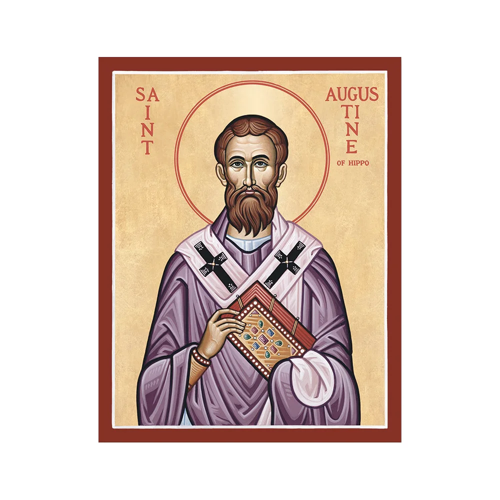 Saint Augustine of Hippo Mounted Icon