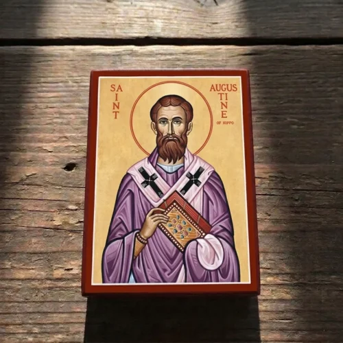 Saint Augustine of Hippo Mounted Icon